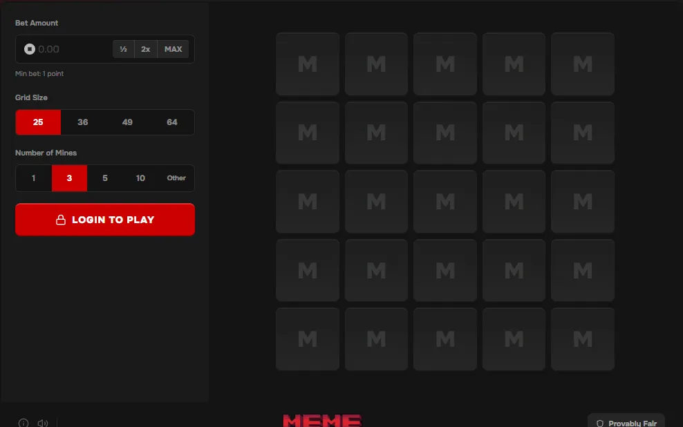 Mines on MemeRewards