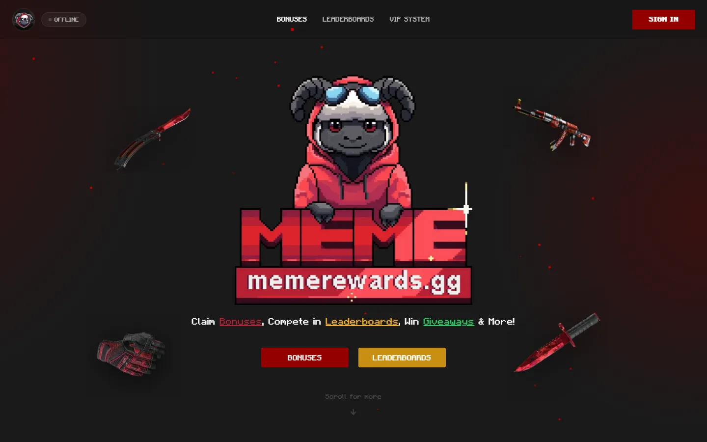MemeRewards home