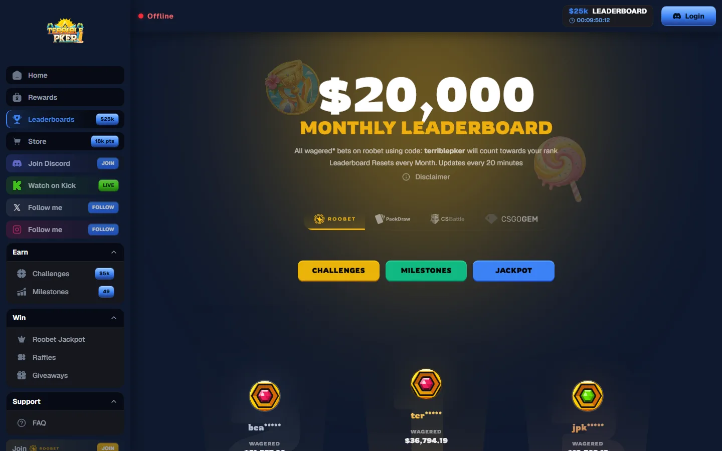 TerriblePKER leaderboard